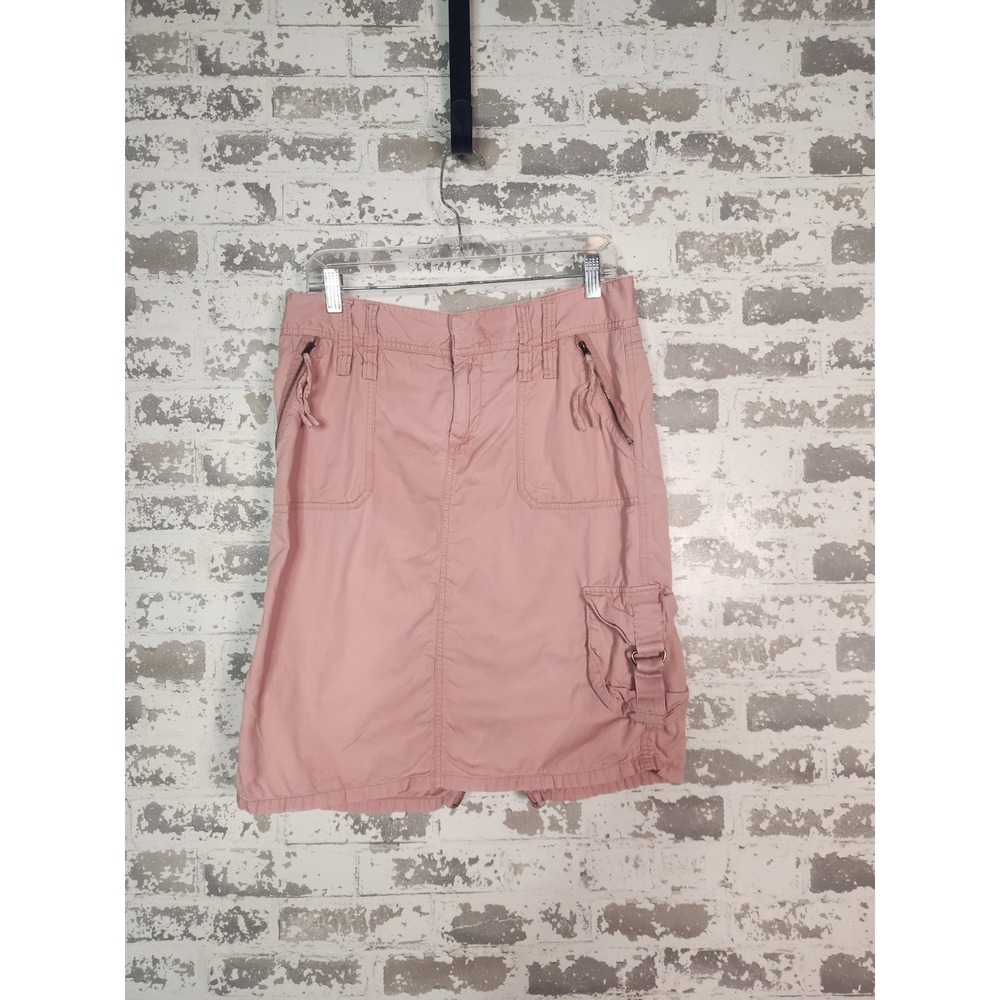Vtg Y2K American Eagle Cargo Skirt Size 10 Pink Pockets Gorpcore Utility READ